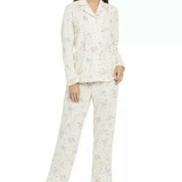 Charter Club Cozy Fleece Floral Animal Pajama Set - Picture 2 of 7
